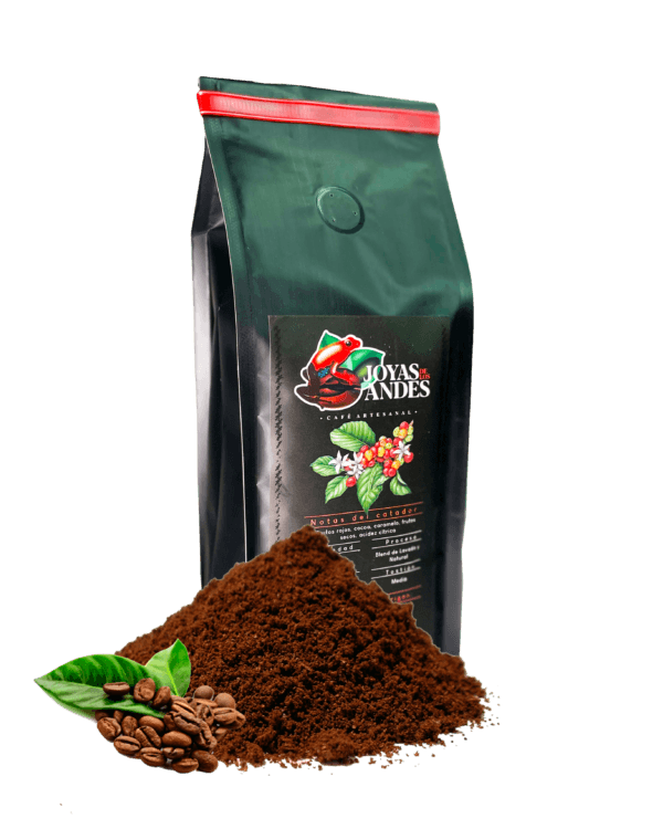 CAFÉ 500G MOLIDO Café de especialidad. Origen Zapatoca, Santander. Perfil de la taza: Notas del catador: Frutos rojos, cacao, caramelo, frutos secos, acidez cítrica.