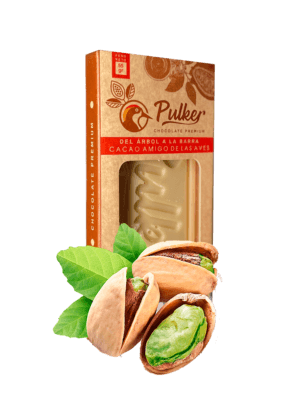 barra de chocolate blanco pistachos Biodiverso Café Chocolate y Conservación