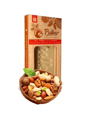barra de chocolate blanco frutos secos Biodiverso Café Chocolate y Conservación barra de chocolate blanco frutos secos Biodiverso Café Chocolate y Conservación