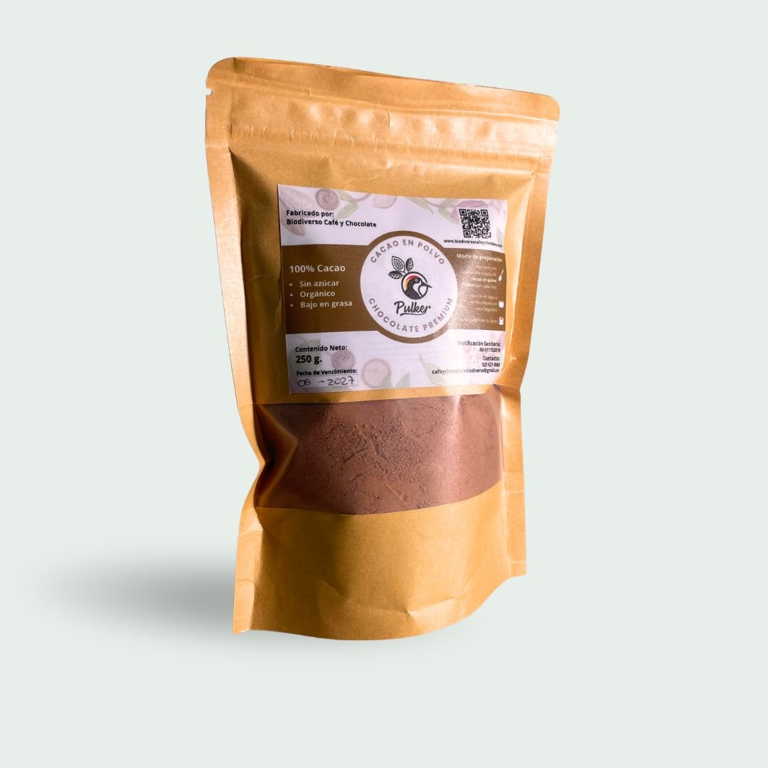 cacao en polvo organico si azucar colombiano