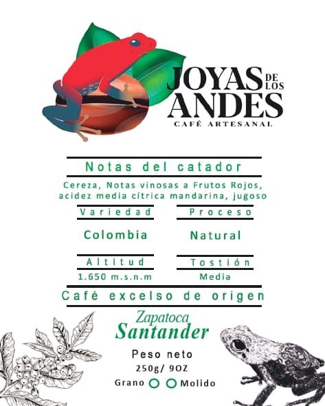 Café Joyas de los Andes. Colombia Natural 250g.
